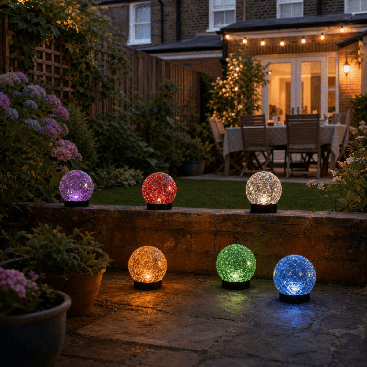 Solar Globe Lights Outdoor Waterproof Cracked Glass Ball Garden Lights 2-6 Pack - CE GARDEN