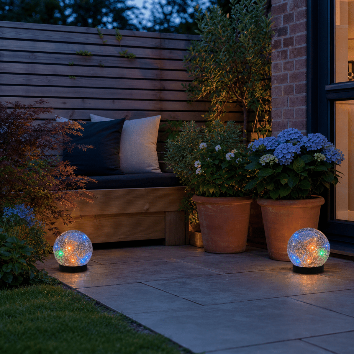 Solar Globe Lights Outdoor Waterproof Cracked Glass Ball Garden Lights 2-6 Pack - CE GARDEN