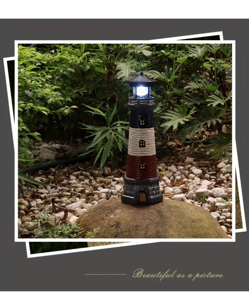 Solar Lighthouse Outdoor Garden Decor Statue Light - CE GARDEN