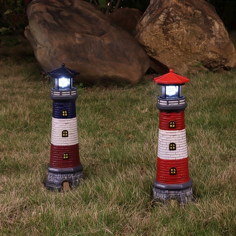 Solar Lighthouse Outdoor Garden Decor Statue Light - CE GARDEN