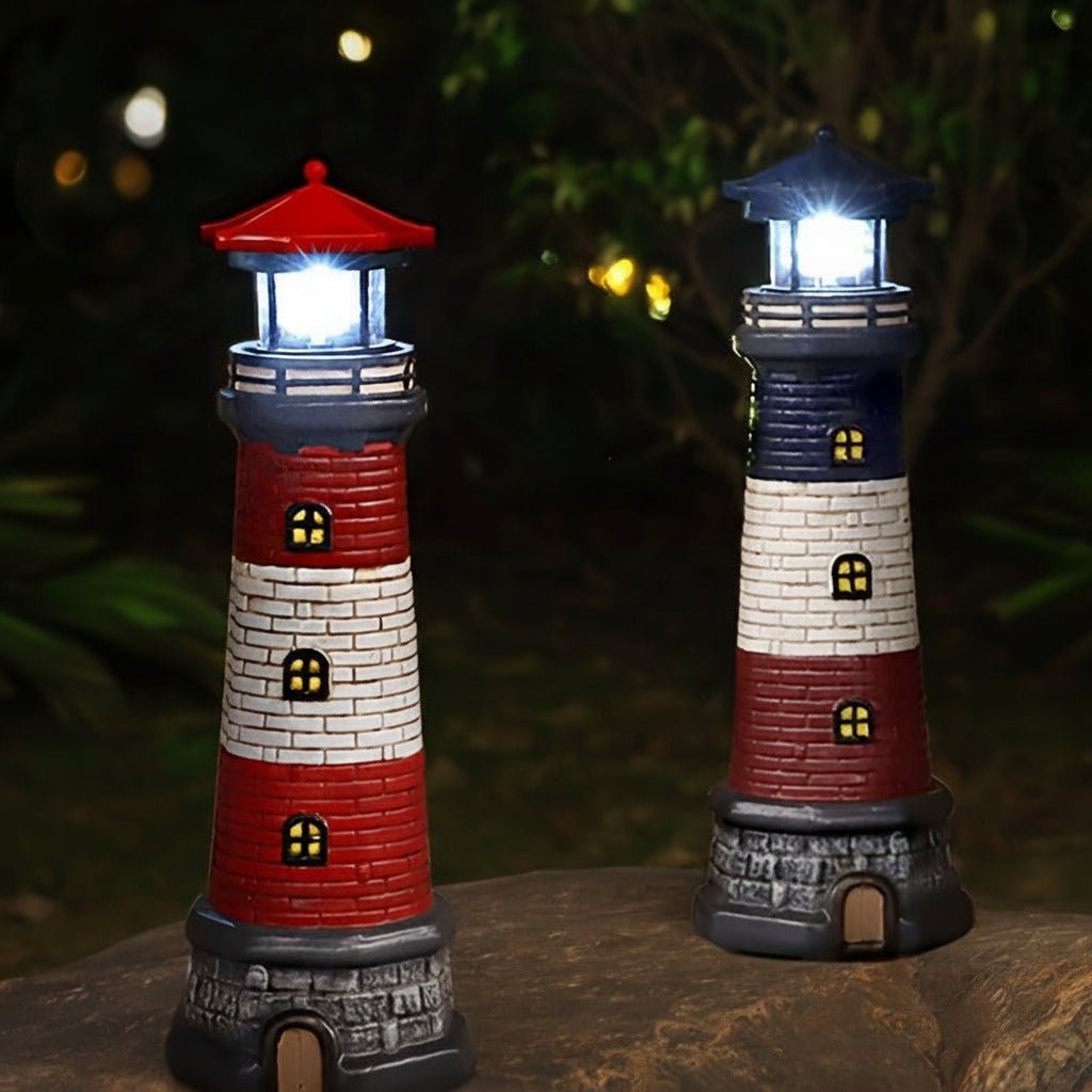 Solar Lighthouse Outdoor Garden Decor Statue Light - CE GARDEN