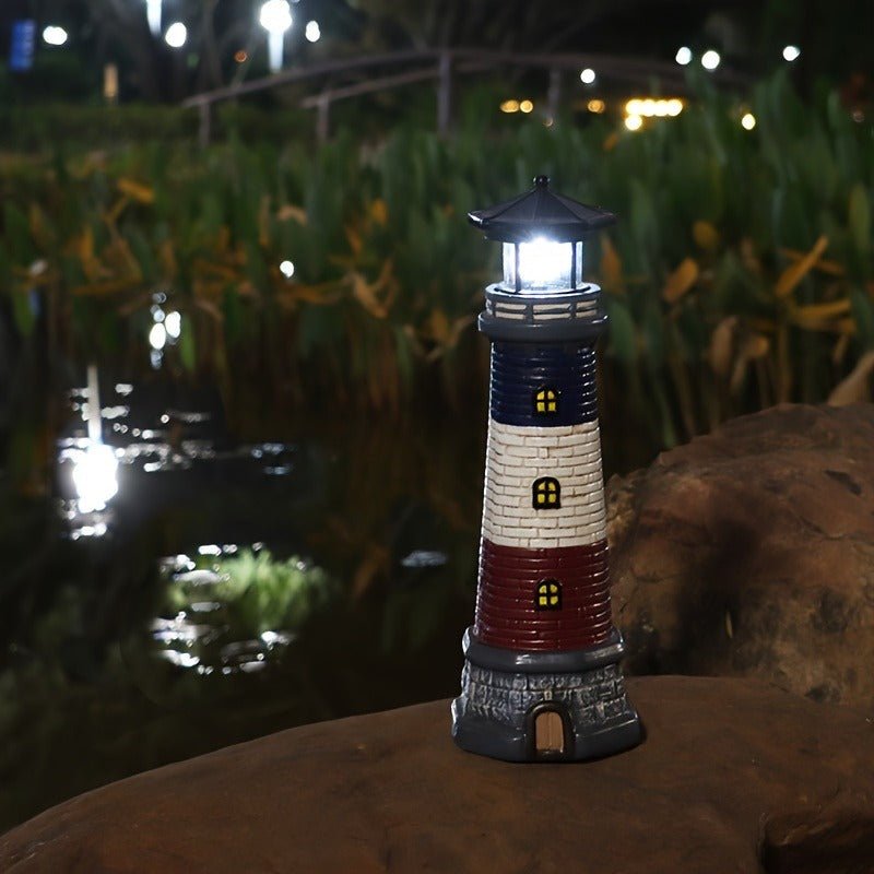 Solar Lighthouse Outdoor Garden Decor Statue Light - CE GARDEN