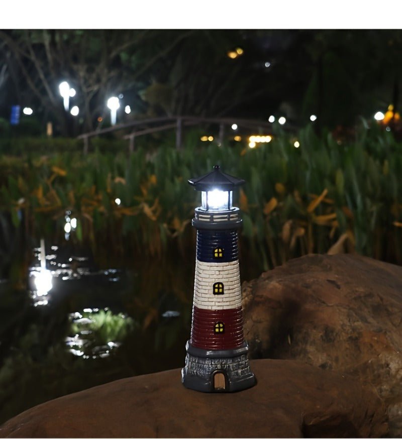Solar Lighthouse Outdoor Garden Decor Statue Light - CE GARDEN