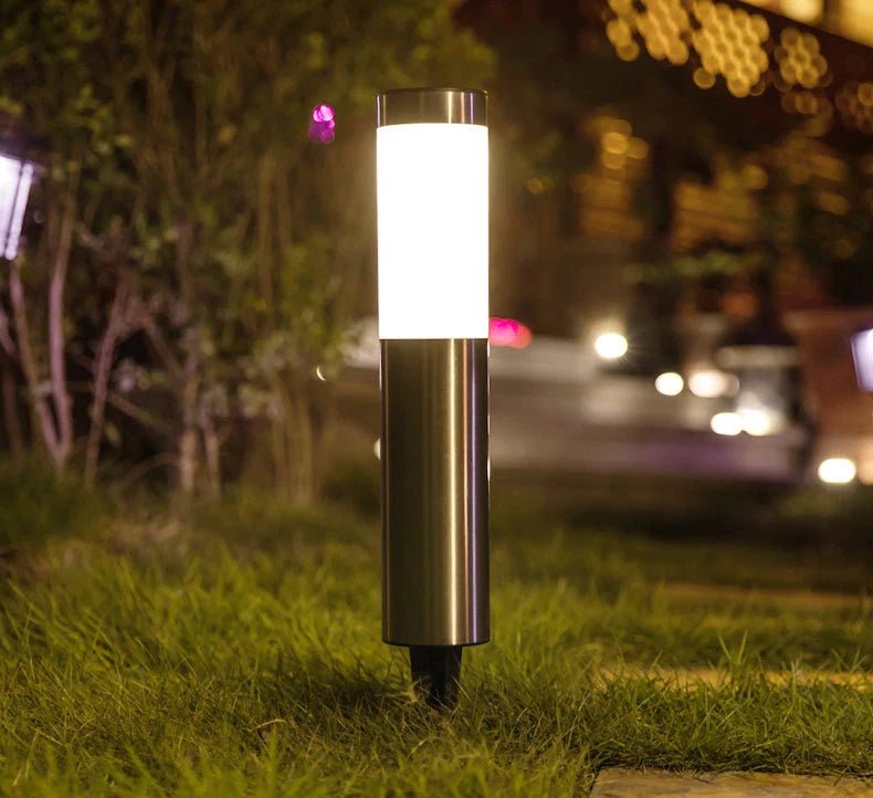 Solar Stainless Steel Outdoor Lights, LED Garden Pathway Decorative Lights - CE GARDEN