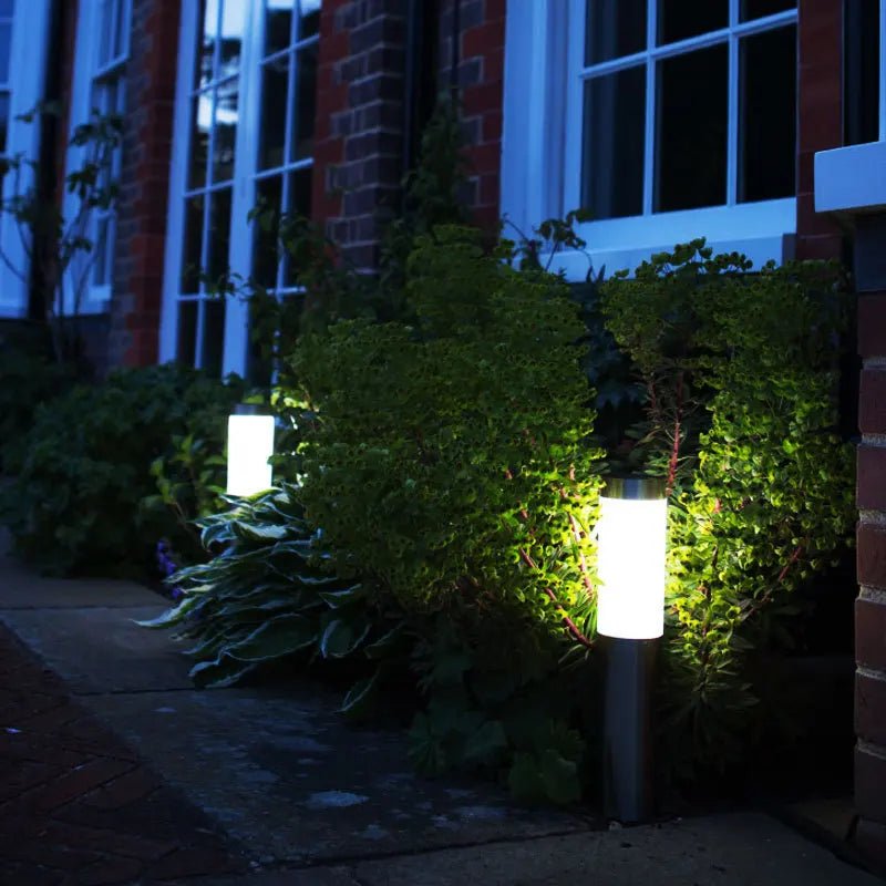 Solar Stainless Steel Outdoor Lights, LED Garden Pathway Decorative Lights - CE GARDEN