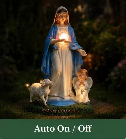 Solar Virgin Mary Garden Statue Light – Outdoor Religious Ornament - CE GARDEN
