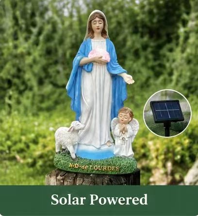 Solar Virgin Mary Garden Statue Light – Outdoor Religious Ornament - CE GARDEN